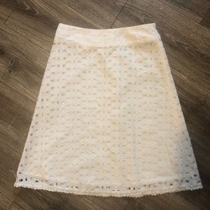 Beautiful white eyelet tea length skirt